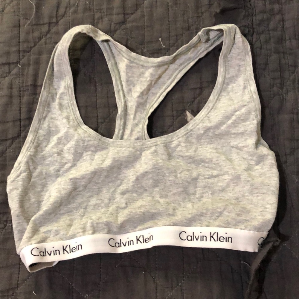 Calvin Klein no pads sport bra size small grey